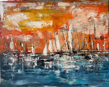 Œuvre contemporaine nommée « l'orage en mer », Réalisée par ERNIE