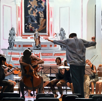 Œuvre contemporaine nommée « String rehearsal in Cervo », Réalisée par ARNAUD FEUGA