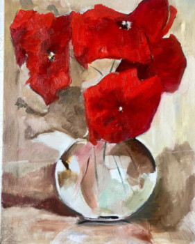 Œuvre contemporaine nommée « Coquelicots », Réalisée par ELENA SMELIANSKAYA