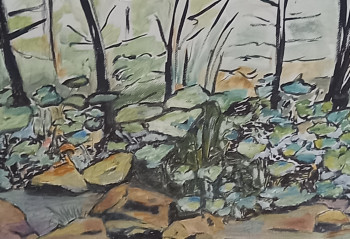 Œuvre contemporaine nommée « Sous-bois », Réalisée par BRIGITTE PERNOT