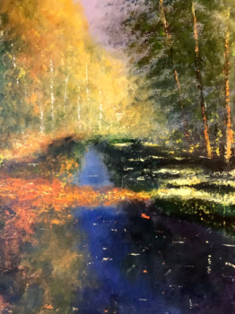 Œuvre contemporaine nommée « Lumière sur la berge », Réalisée par ANNE VIGNAU