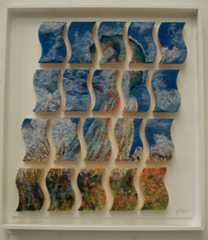 Œuvre contemporaine nommée « 20 éponges pour La Femme à l'Ombrelle de Claude Monet », Réalisée par JEAN-FRANçOIS LESENFANS
