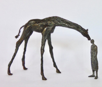 Œuvre contemporaine nommée « la consolation de la girafe », Réalisée par VéRONIQUE LONCHAMP