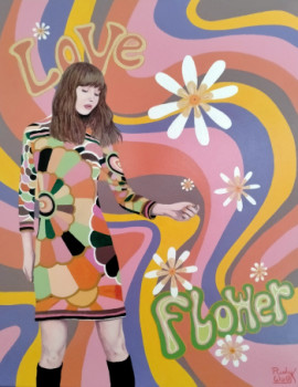 Œuvre contemporaine nommée « Flower Power 1 », Réalisée par RICHY WAM K