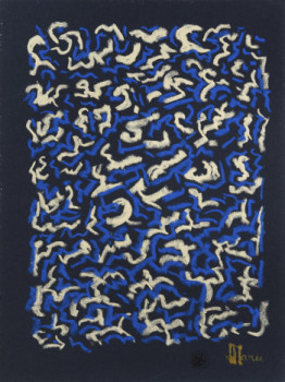 Œuvre contemporaine nommée « Création S149. Format 30 x 40. Scriptoglyphes au pastel », Réalisée par JEAN-JACQUES MARIE