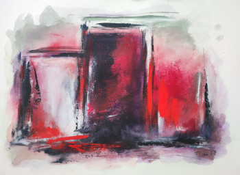 Œuvre contemporaine nommée « Acrylique sur intissé - Variations rouges », Réalisée par FLORE.M