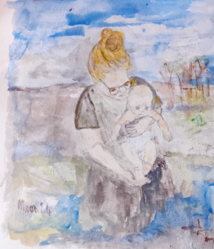 Œuvre contemporaine nommée « Sarah et son bébé », Réalisée par MOON