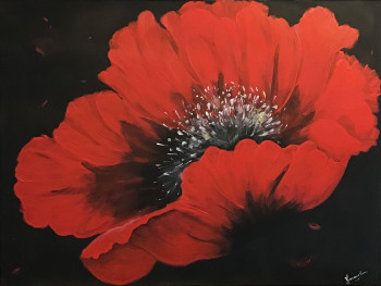 Œuvre contemporaine nommée « Comme un coquelicot », Réalisée par JACQUELINE