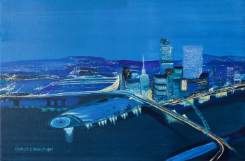 Œuvre contemporaine nommée « Skyline Pittsburgh, Pennsylvania », Réalisée par ABDELGHAFAR