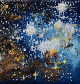 Œuvre contemporaine nommée « Kosmische Explosion in Blau », Réalisée par ABDELGHAFAR