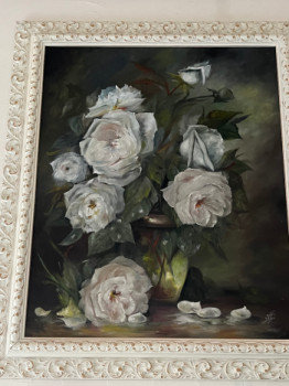 Œuvre contemporaine nommée « Les roses blanches », Réalisée par STEFANI