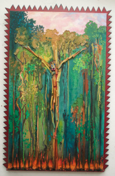 Œuvre contemporaine nommée « Forêt Christique », Réalisée par JEAN-FRANçOIS LESENFANS