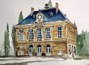 Œuvre contemporaine nommée « Mairie de Pierrefonds (Oise / France) », Réalisée par LUTHER