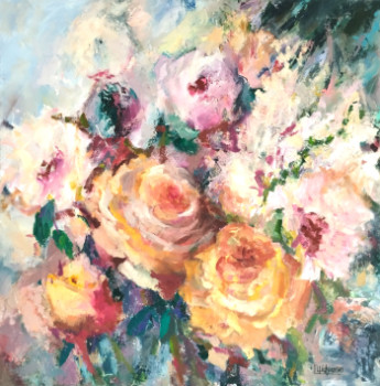 Œuvre contemporaine nommée « Rêverie Florale Pastel », Réalisée par IRYNA MALYNOVSKA