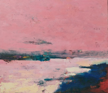 Œuvre contemporaine nommée « Crépuscule Rose », Réalisée par IRYNA MALYNOVSKA