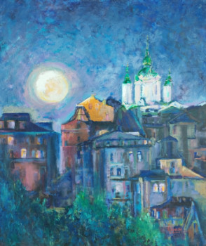 Œuvre contemporaine nommée « Nuit sur la Ville », Réalisée par IRYNA MALYNOVSKA