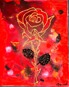 Œuvre contemporaine nommée « Rose dorée », Réalisée par MAY_ART