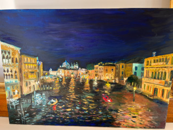 Œuvre contemporaine nommée « Nuit à Venise », Réalisée par F.OG