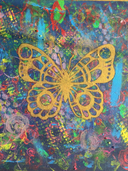 Œuvre contemporaine nommée « Papillon doré », Réalisée par VIRGINIE JONQUA