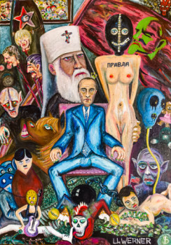 Œuvre contemporaine nommée « Der russische Misanthrop - Wladimir Putin », Réalisée par U.WERNER