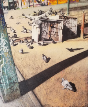 Œuvre contemporaine nommée « Pigeons », Réalisée par LILIAN