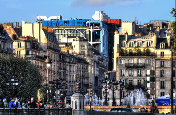 Œuvre contemporaine nommée « Beaubourg et les quais de Seine », Réalisée par BATTOIA OU LE CAPRICIEUX PHOTOGRAPHE