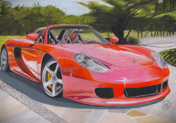 Œuvre contemporaine nommée « Porsche Carrera GT », Réalisée par PIRDESSINS