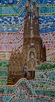 Œuvre contemporaine nommée « SAGRADA FAMILIAL esprit Gaudi », Réalisée par JO