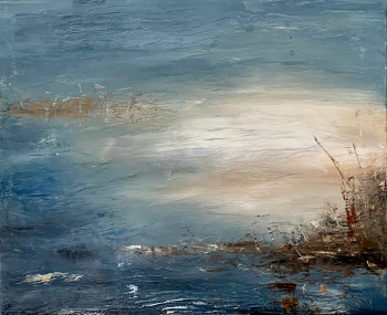 Œuvre contemporaine nommée « Brume Bleue », Réalisée par SANDRINE BELMONT