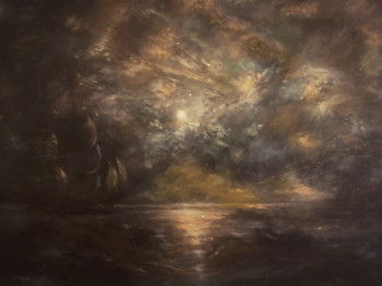 Œuvre contemporaine nommée « D'après Knud Baade, Moonlight on The Coast », Réalisée par LA CIGOGNE