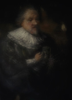 Œuvre contemporaine nommée « D'après Rembrandt, Portrait d'un Archiviste », Réalisée par LA CIGOGNE