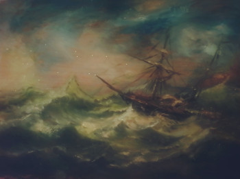 Œuvre contemporaine nommée « D'après Carl Frederik Sorensen, Storm on the North Sea », Réalisée par LA CIGOGNE