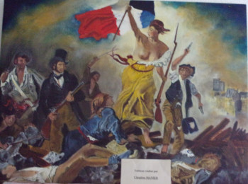 Œuvre contemporaine nommée « Liberté guidant le peuple », Réalisée par CLAUDINE MANIER