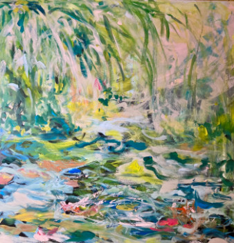 Œuvre contemporaine nommée « sous les saules », Réalisée par ISABELLE PETIT