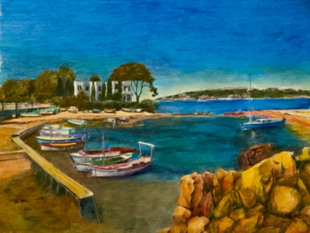 Œuvre contemporaine nommée « PORT DE PLAISANCE EN PROVENCE », Réalisée par JACQUES TAFFOREAU