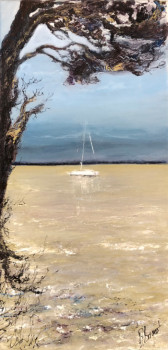 Œuvre contemporaine nommée « Bateau sur l'eau », Réalisée par BéNéDICTE BRIGEOT