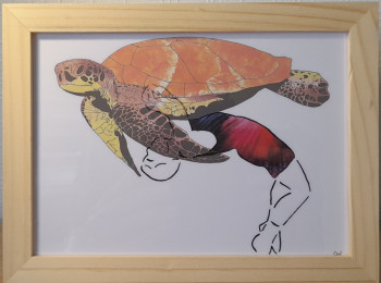 Œuvre contemporaine nommée « Tortue Lutte », Réalisée par CRéAWILL