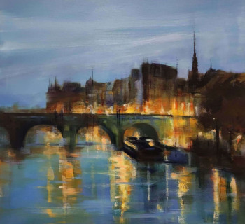 Œuvre contemporaine nommée « La Seine », Réalisée par HELENISE