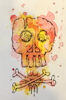 Œuvre contemporaine nommée « Skull 1 », Réalisée par PHILIPPE._.PHILIPPE