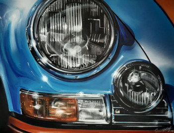 Œuvre contemporaine nommée « Porsche, Ferrari, voitures de sport et iconiques, travail sur commande. Instagram #christophechartrel », Réalisée par ART&CARS