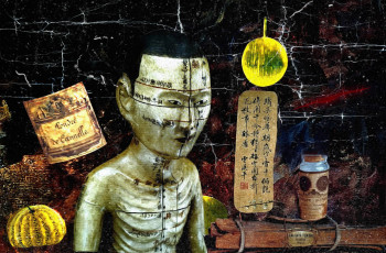 Œuvre contemporaine nommée « Acupuncture chinoise », Réalisée par THIERRY SARRA