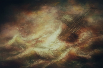 Œuvre contemporaine nommée « Ships in Distress on a Seastorm », Réalisée par LA CIGOGNE