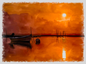 coucher de soleil sur le bassin Sur le site d’ARTactif