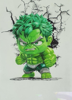 Œuvre contemporaine nommée « Mini Hulk », Réalisée par CREATIVELINE