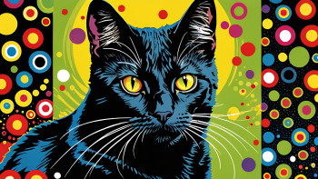 chat noir pop art Sur le site d’ARTactif