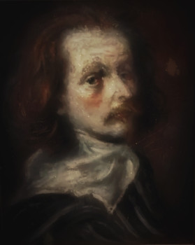 Œuvre contemporaine nommée « Inspiré de Van Dyck, Portrait d'un Homme Exténué », Réalisée par LA CIGOGNE