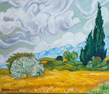 Œuvre contemporaine nommée « " Les cyprès d'après Van Gogh " », Réalisée par MARC DANCRE