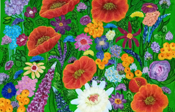 Œuvre contemporaine nommée « Éclosion florale », Réalisée par EMILIA IFTIME