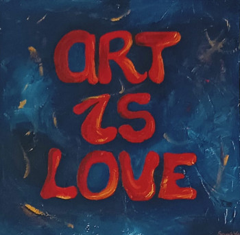 Œuvre contemporaine nommée « ART IS LOVE », Réalisée par SARAH