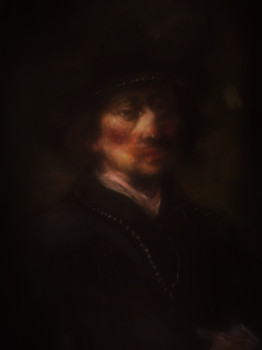 Œuvre contemporaine nommée « Inspiré de Rembrandt, Portrait Irréaliste d'un Nomade », Réalisée par LA CIGOGNE